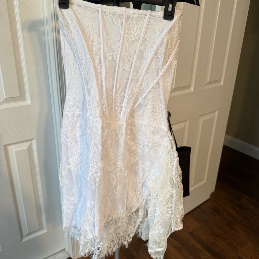Fashion Nova White Lace Mini Dress
